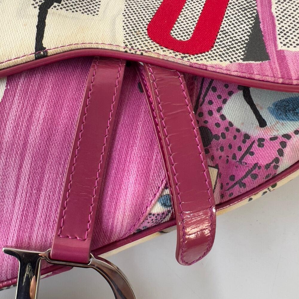 Vintage Christian Dior Canvas Filth Saddle Bag - Picture 5 of 9